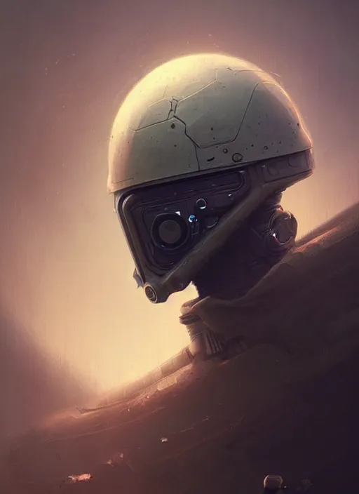 Prompt: a futuristic post apocalypse helmet highly detailed, digital painting, concept art, smooth, sharp focus, illustration, art by greg rutkowski