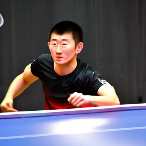 Image similar to ma long table tennis champion in space