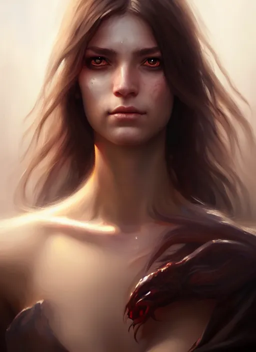 Image similar to a _ fantasy _ style _ portrait _ painting _ of female with scar under left eye, holy oil _ painting _ unreal _ 5 _ daz. _ rpg _ portrait _ extremely _ detailed _ artgerm _ greg _ rutkowski _ greg