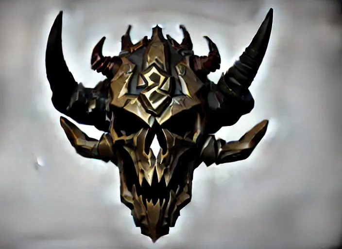 Prompt: horned skull mask, stylized stl, 3 d render, activision blizzard style, hearthstone style, darksiders art style