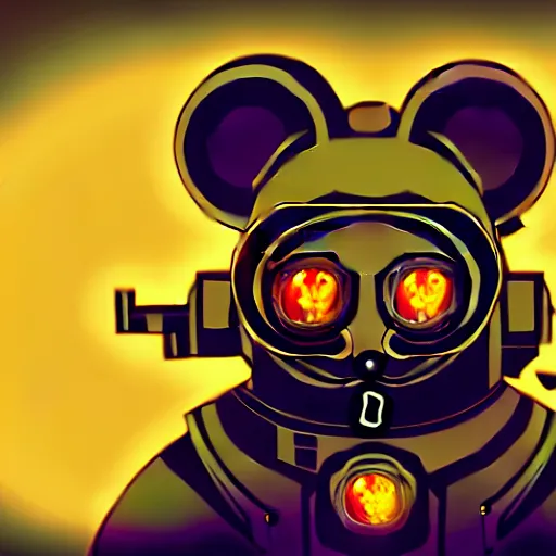 Image similar to a cute cyberpunk hamster as a supervillain, steam punk, gothic, 4 k