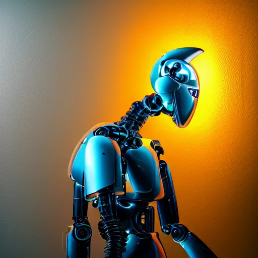 Image similar to photo of a robot painting, beautiful lighting, sharp, details, hyper-detailed, HD, HDR, 4K, 8K