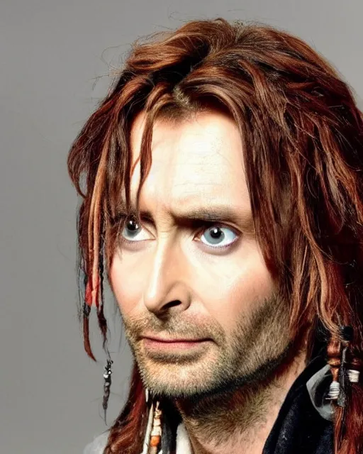 Image similar to David Tennant in a role of Captain Jack Sparrow