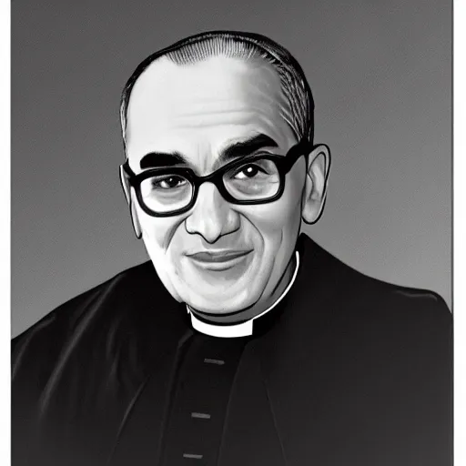 Prompt: archbishop romero in rotoscope