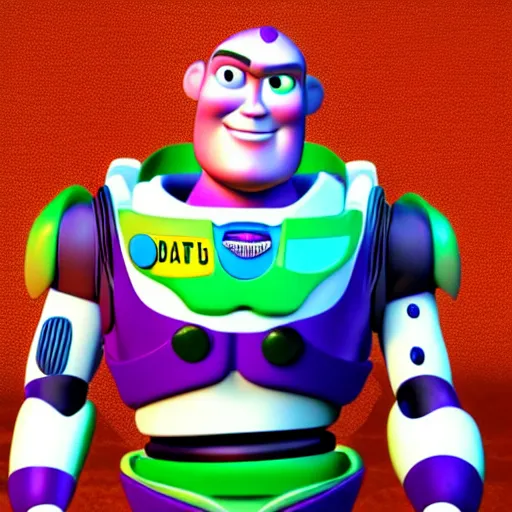 Image similar to realistic! photo of buzz lightyear with a buzz cut hairstyle, trending on artsation, 8k