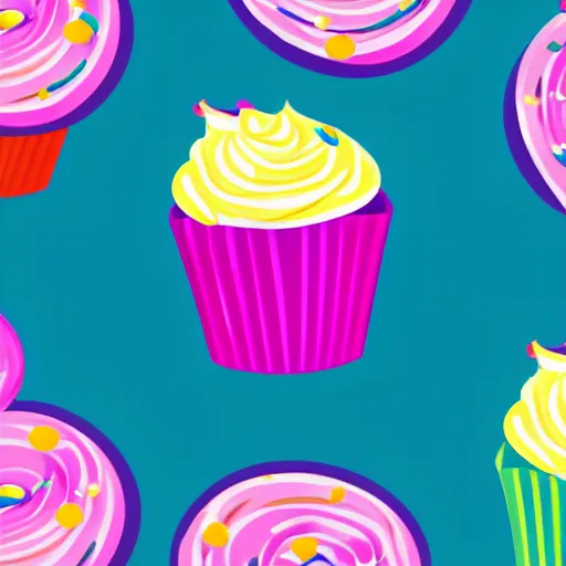 Image similar to colourful cupcake, vector style, no background