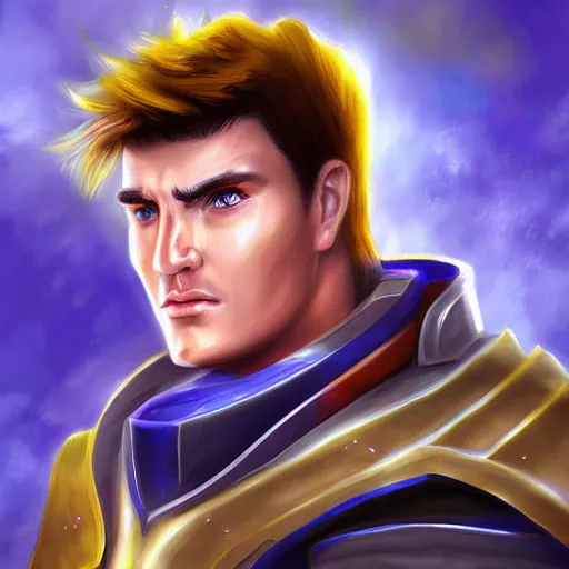 Prompt: digital painting of garen by ina wong