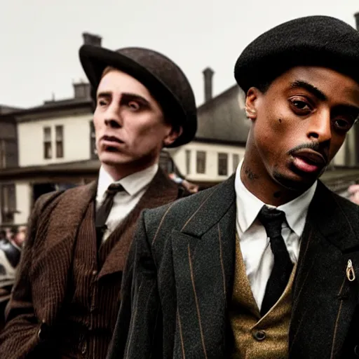 Image similar to playboi carti in peaky blinders 4 k the detailed super realistic