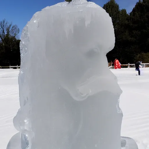 Image similar to world famous ice carving of a beautiful woman