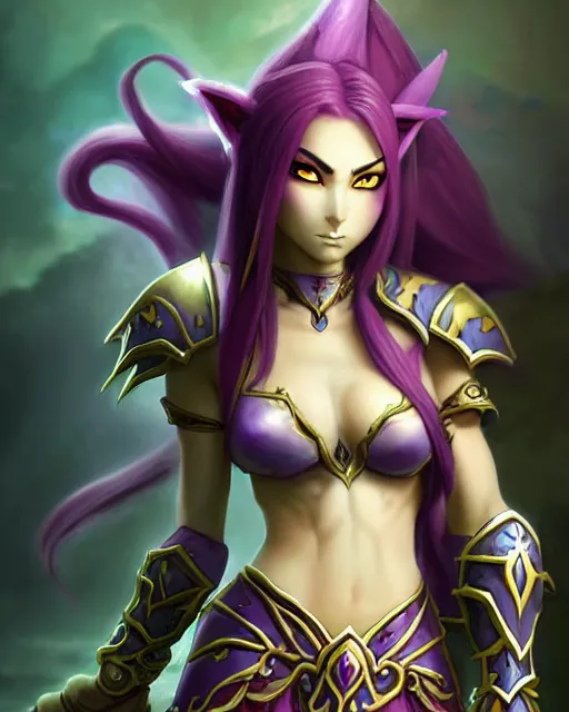 Image similar to a beautiful and strong female warrior night elf, world of warcraft, character concept art of an anime goddess of lemons | | cute - fine - face, pretty face, realistic shaded perfect face, fine details by stanley artgerm lau, wlop, rossdraws, james jean, andrei riabovitchev, marc simonetti and sakimichan, trending on artstation