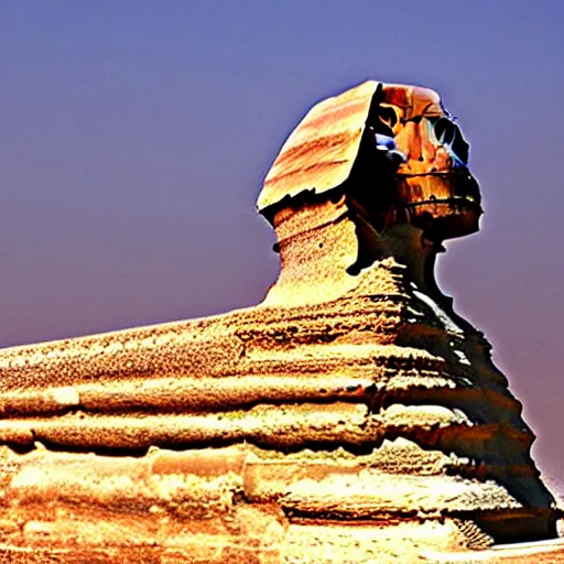 Image similar to a beautiful intricate epic scene the sphinx of giza, cinematic lighting