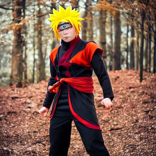 Image similar to naruto cosplay, cinematic