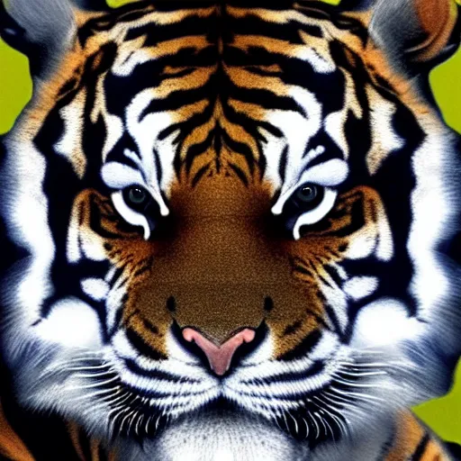 Image similar to hyper realistic image of an origami tiger, life sized