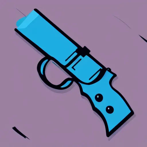 Prompt: a cute chubby gun stylized digital art, minimalistic, blue scheme, mobile game, arstation