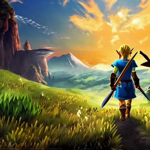 Prompt: screenshots of the new Legend of Zelda game