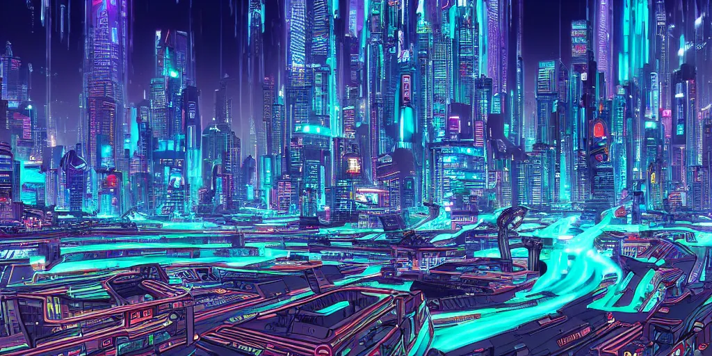 Image similar to tron city in the style of moebius dense urban detailed digital art 8k