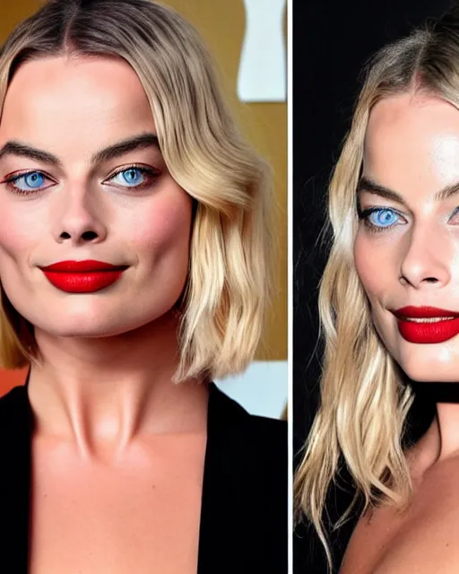 Image similar to Margot robbie hypnotizes with her blue eyes, photorealistic, award winning