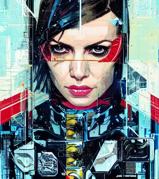 Prompt: portrait of an android, by MARVEL comics and Sandra Chevrier