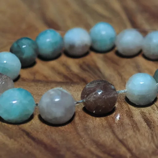 Prompt: smoky quartz with amazonite crystals