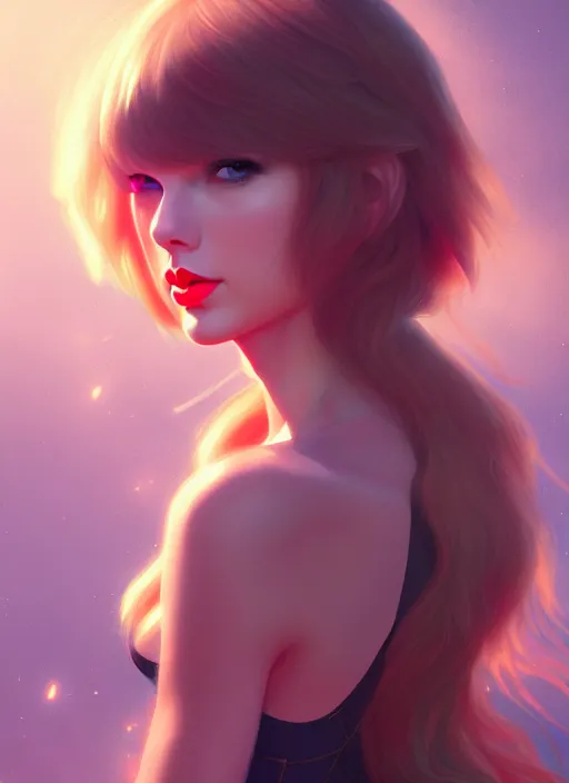 Image similar to taylor swift, evangelion, au naturel, hyper detailed, digital art, trending in artstation, cinematic lighting, studio quality, smooth render, frostbite 3 engine rendered, art style by klimt and nixeu and ian sprigger and wlop and krenz cushart