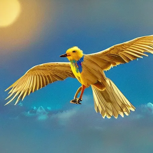 Image similar to Majestic Bird in flight multicolor Grace Beauty Power Gold Diamonds sun clouds trees iridescent