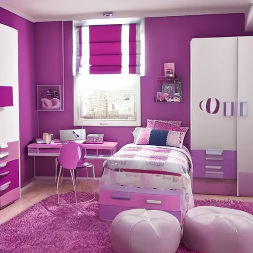 Prompt: teen girls bedroom