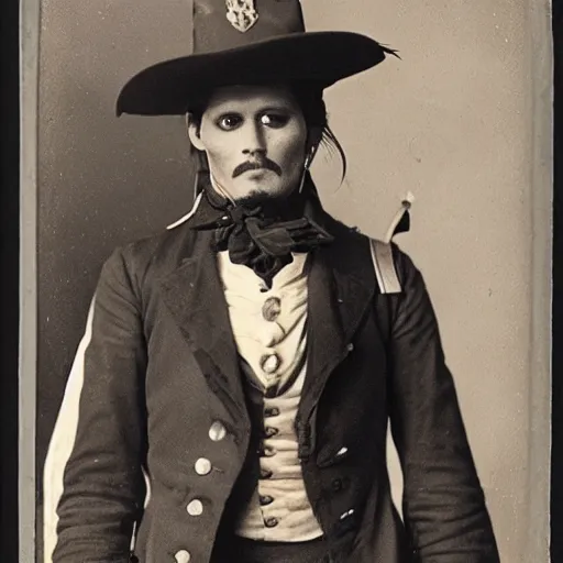 Image similar to johnny depp as a civil war soldier, photograph