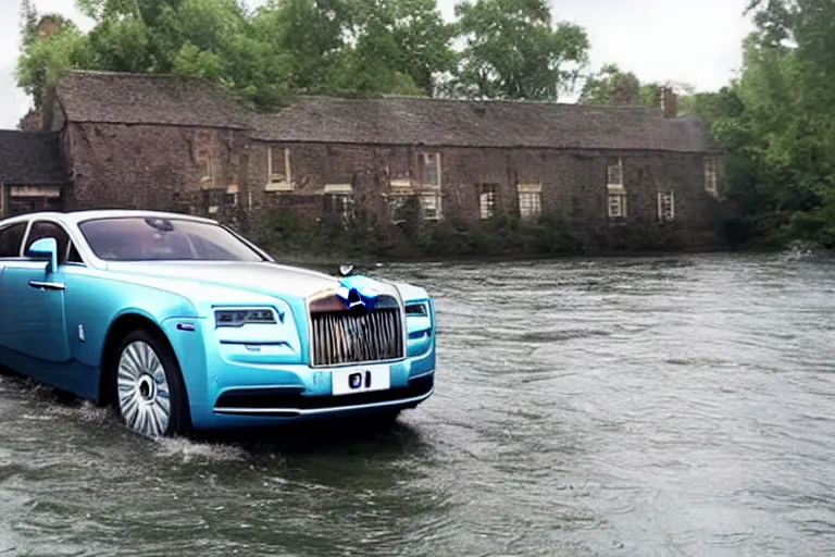 Image similar to stoned teenagers decided to drown Rolls-Royce