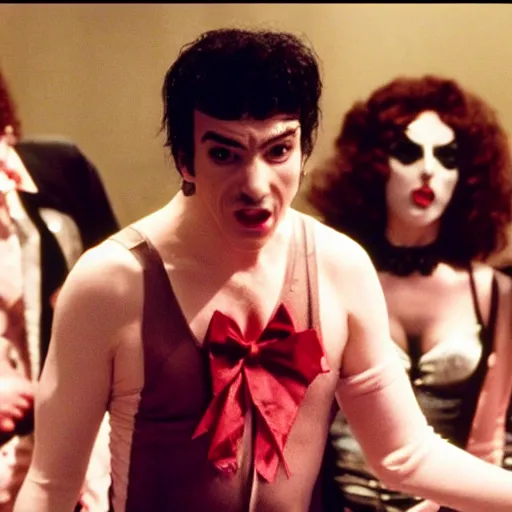 Prompt: “ a still of nathan fielder in rocky horror picture show ”