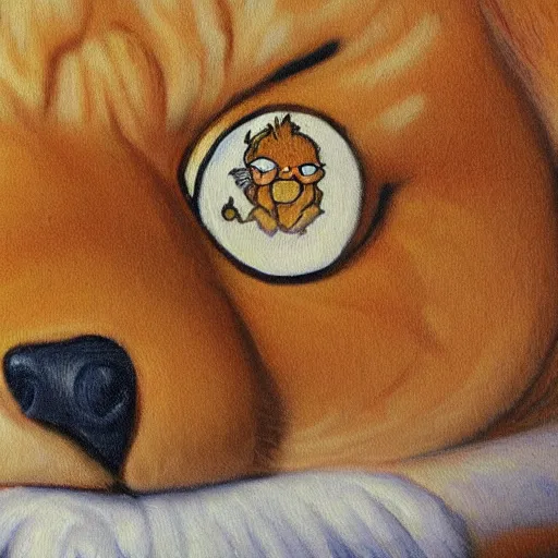 Image similar to A realistic H.R. Griger painting of Garfield