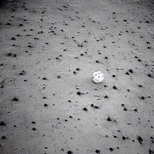 Image similar to a photography of a football pitch on the moon, extreme long shot