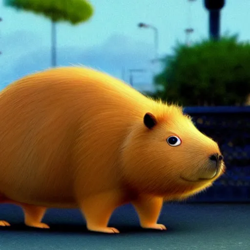 Prompt: pixar style capybara