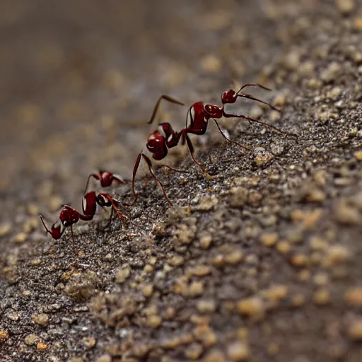 Prompt: realistic ants wearing rubber pants in france, detailed, photograph, 8 k,