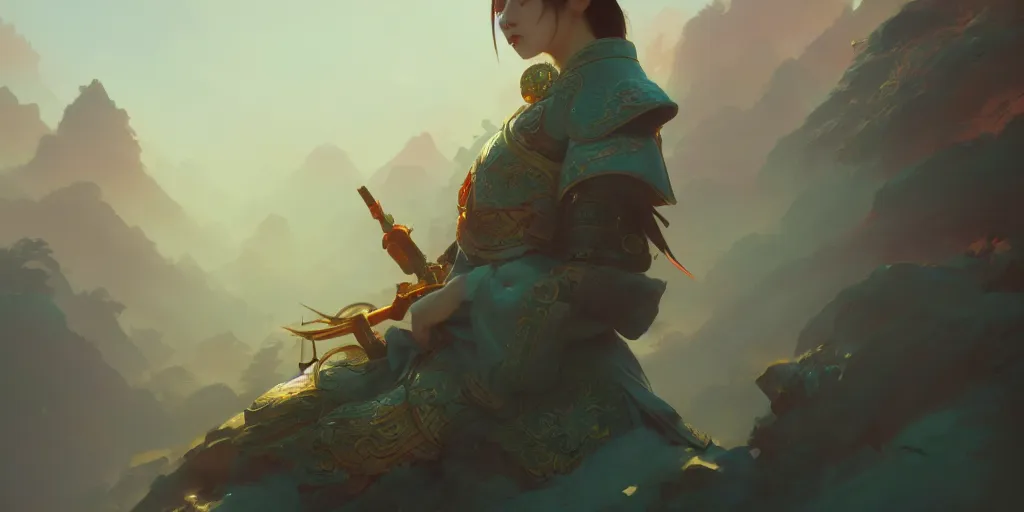 Image similar to genshin impact, extremely detailed digital painting, in the style of fenghua zhong and ruan jia and jeremy lipking and peter mohrbacher, mystical colors, rim light, beautiful lighting, 8 k, stunning scene, raytracing, octane, trending on artstation