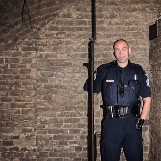 Image similar to a cardiff police officer in a dungeon