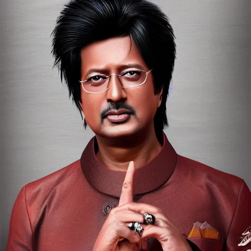 Prompt: a portrait of a rajesh hamaal, highly detailed, cinematic lighting, hyperrealistic, 4 k, digital art