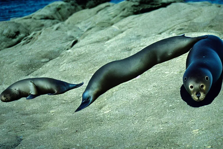 Image similar to a photo of a sealion centipede in its natural habitat, kodak ektachrome e 1 0 0 photography