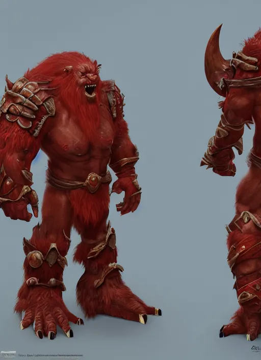 Image similar to а fantasy Proto-Slavic skinny red troll creature in armor inspired blizzard games, full body, detailed and realistic, 4k, trending on artstation, octane render