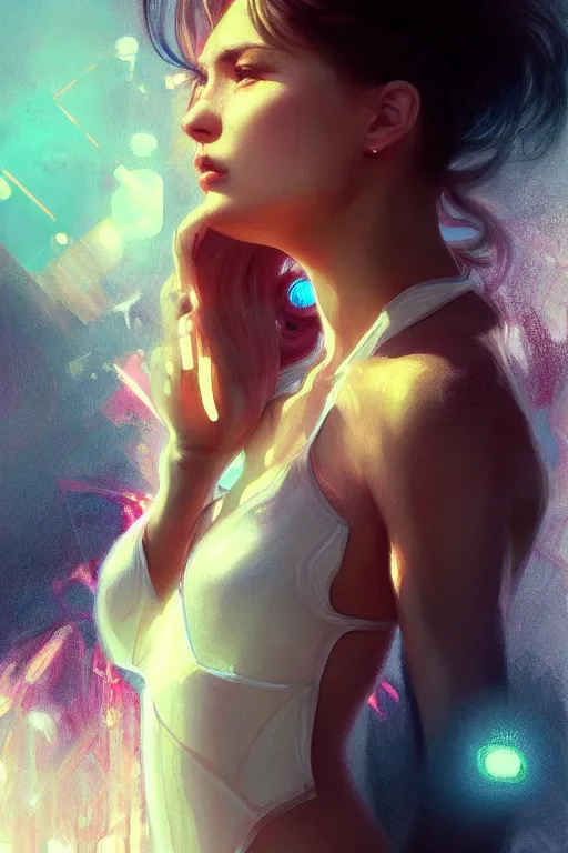 Image similar to portrait beautiful formula one racer Girl, at racer track, formula one car, ssci-fi, fantasy, intricate, very very beautiful, elegant, human anatomy, neon light, highly detailed, digital painting, artstation, concept art, soft light, smooth, sharp focus, illustration, art by tian zi and WLOP and alphonse mucha