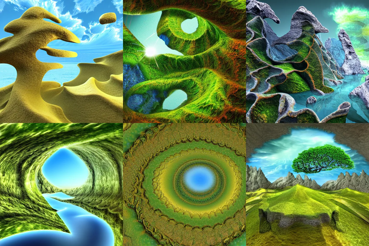 Prompt: a landscape fractals art 3d HD 4k