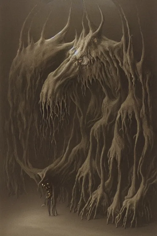 Prompt: zdzisław beksinski painting. nazgul and fellbeast