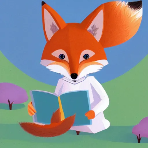 Prompt: child book digital illustration of a cute Anthropomorphic fox in a white lab coat, stunning, fluffy, high detai, photorealistic, 8k, ultimate quality, Concept Art