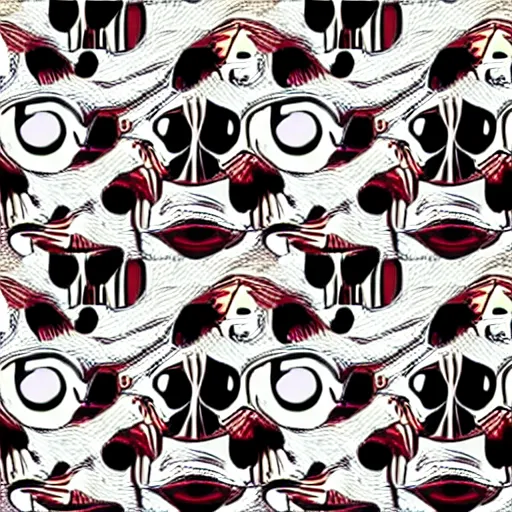 Image similar to eyes and ears seamless pattern by junji ito