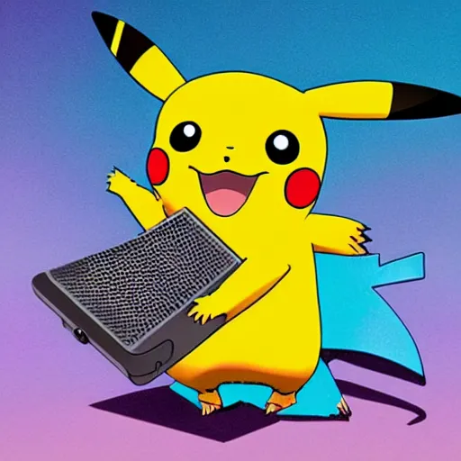 Prompt: a music album cover of vaporize pikachu