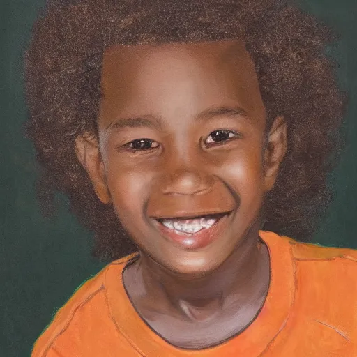 Image similar to portrait of a black boy smiling, studio portrait