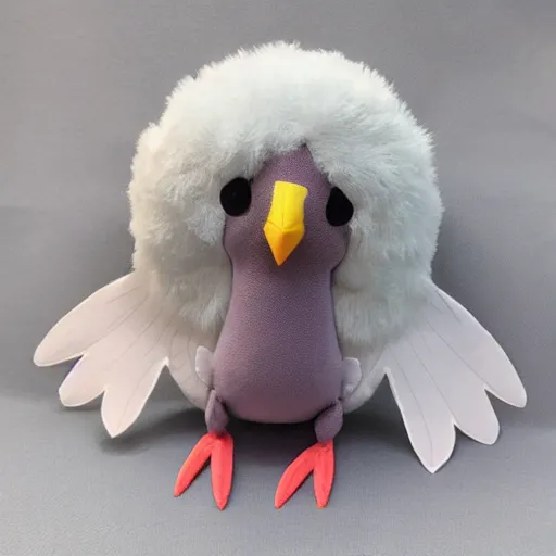 Image similar to a cute gryphon seagull plush doll