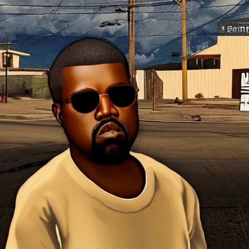 Image similar to screenshot of kanye west in gta san andreas