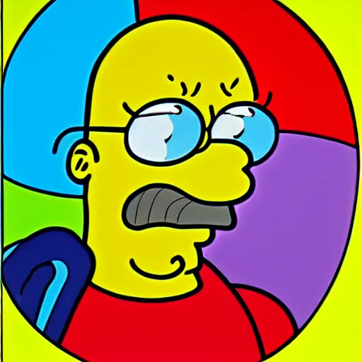 Image similar to rainbow homer simpson. pop art