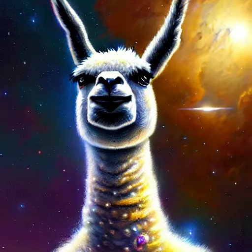 Image similar to space llama. digital painting, detailed, 8 k, trending on artstation, smooth, sharp focus artwork by mark arian, artgerm, mark keathley, greg rutkowski