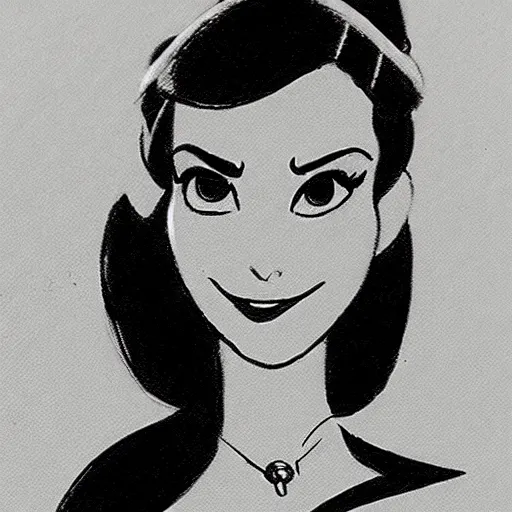 Image similar to milt kahl sketch of victoria justice as princess padme from star wars episode 3